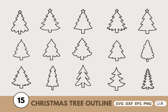 Christmas Tree Outline SVG Bundle