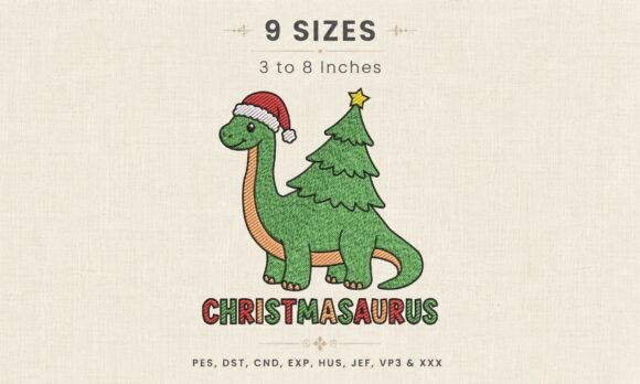 Christmasaurus Dino Tree DST PES Design