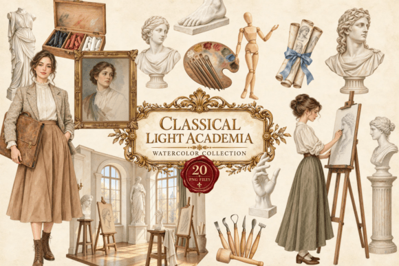 Classical Art Light Academia Clipart