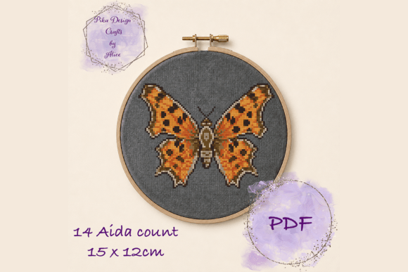Comma Butterfly Cross Stitch Pattern