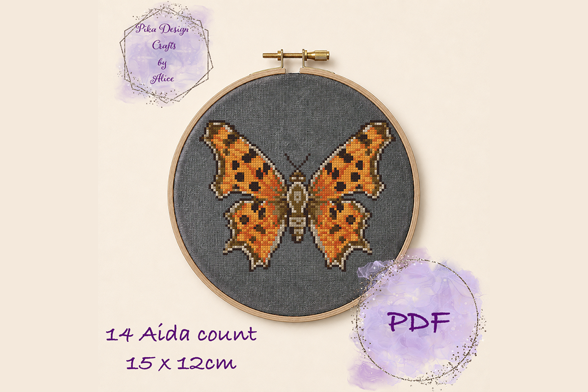 Comma Butterfly Cross Stitch Pattern