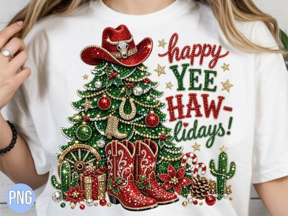 Cowboy Yee Haw-Lidays PNG T-Shirt Graphic T-shirt Designs By Aria Creates
