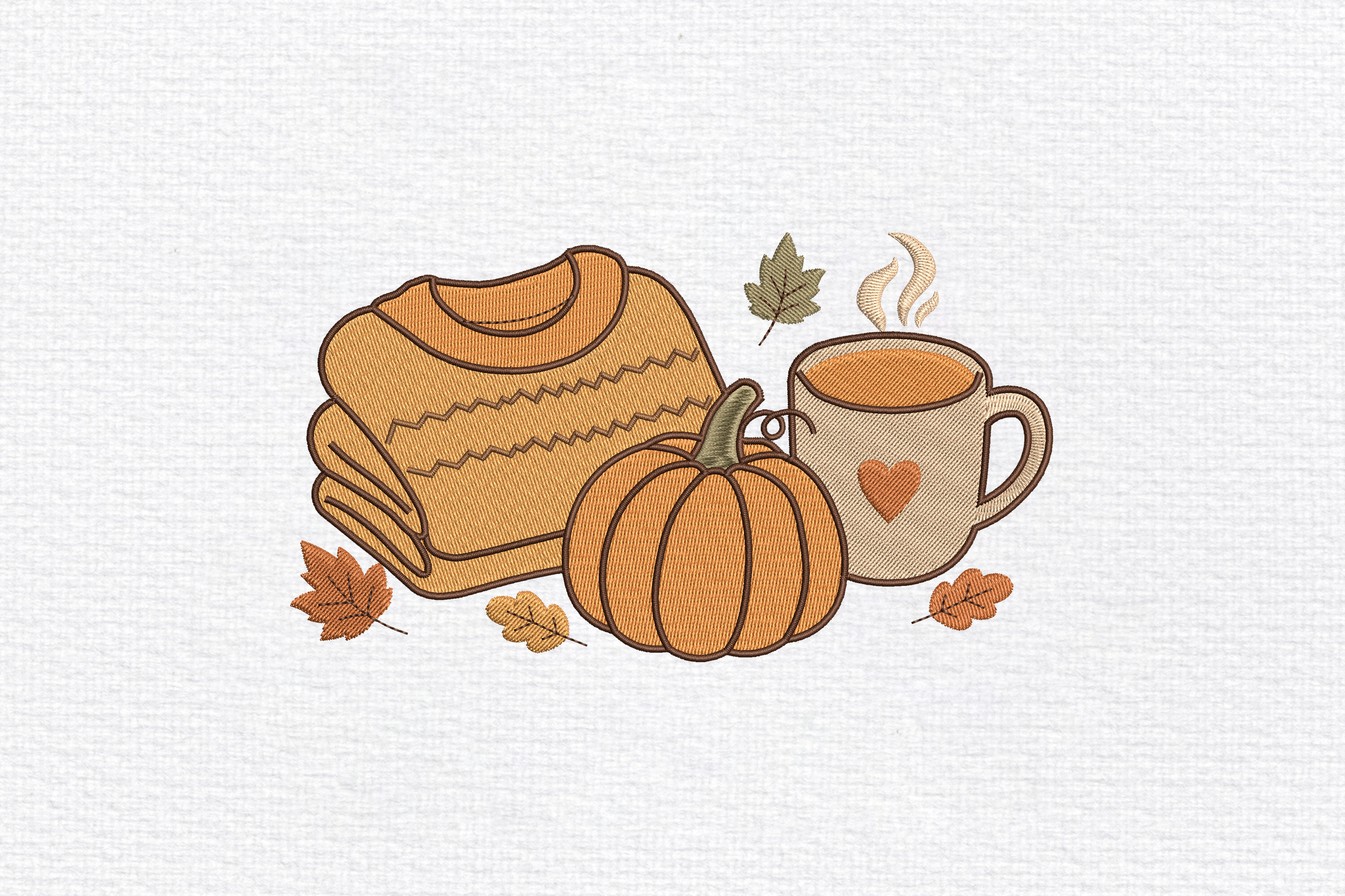 Cozy Autumn Sweater Embroidery Design