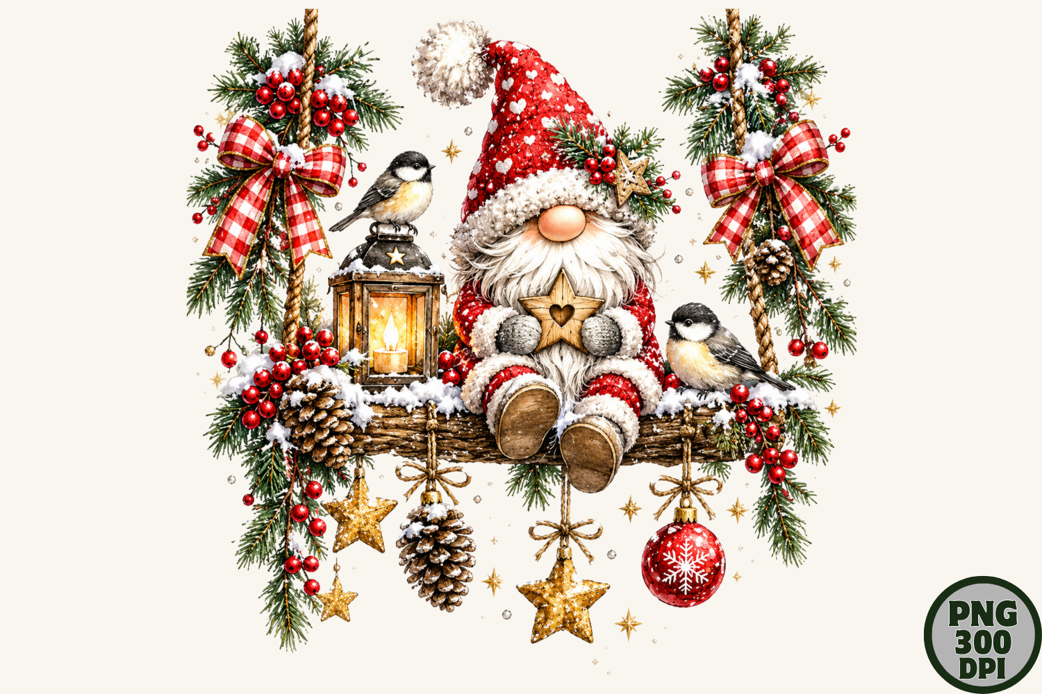 Cozy Gnome Christmas Holiday PNG Clipart