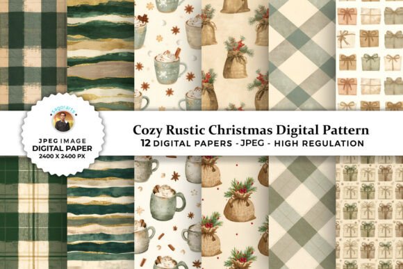 Cozy Rustic Christmas Digital Patterns
