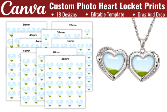 Custom Photo Heart Locket Prints