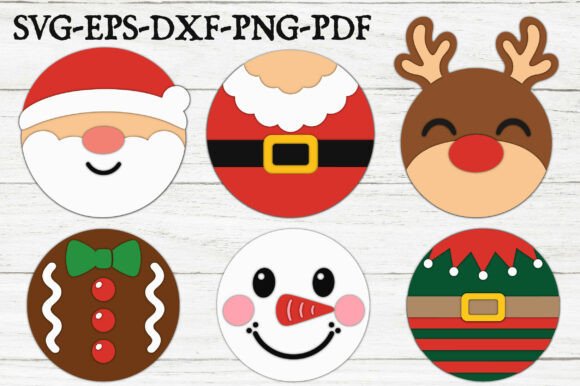 Cute Christmas Door Hanger SVG Bundle