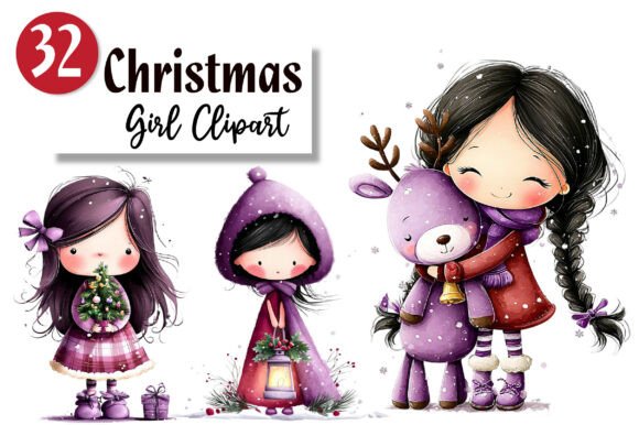 Cute Christmas Girl Clipart