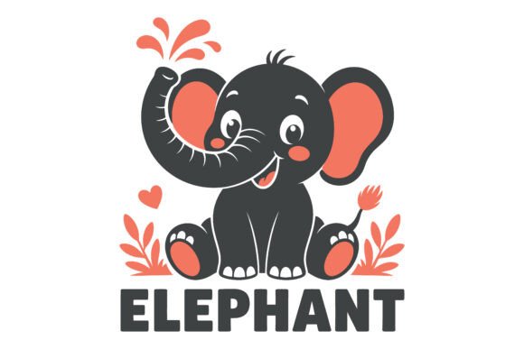 Cute Elephant Cartoon Animal Vector Graphic AI Illustrations By dogstar4535