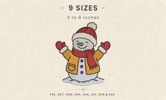 Cute Snowman Winter Jacket DST Design