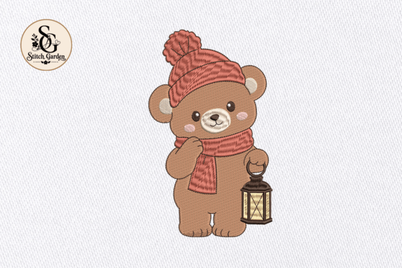 Cute Winter Bear Embroidery Design