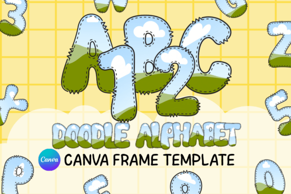 DOODLE ALPHABET CANVA FRAME TEMPLATE