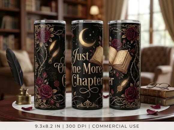 Dark Gothic Book Lover Tumbler Design
