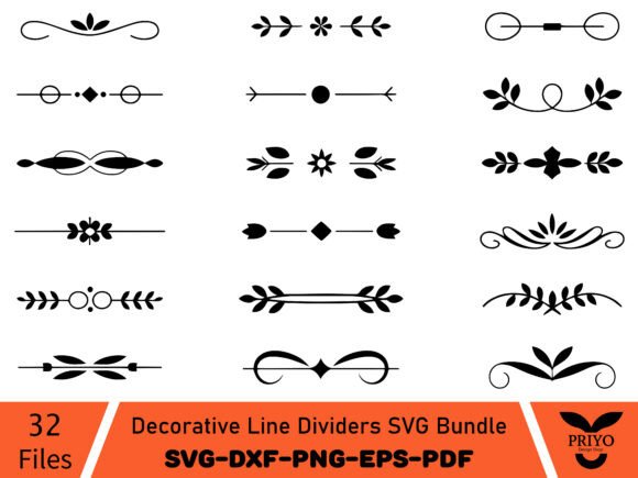 Decorative Line Dividers SVG Bundle