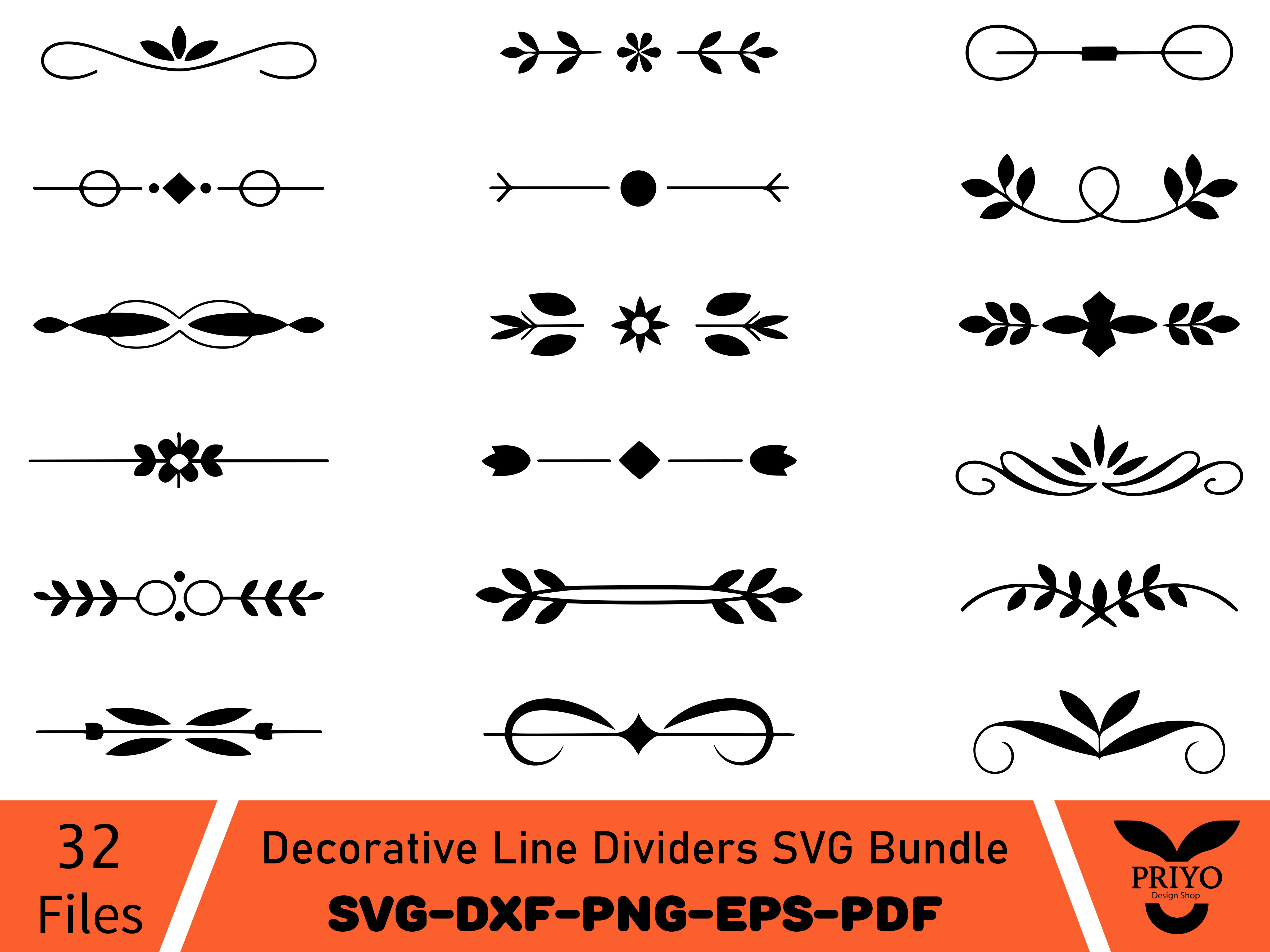 Decorative Line Dividers SVG Bundle