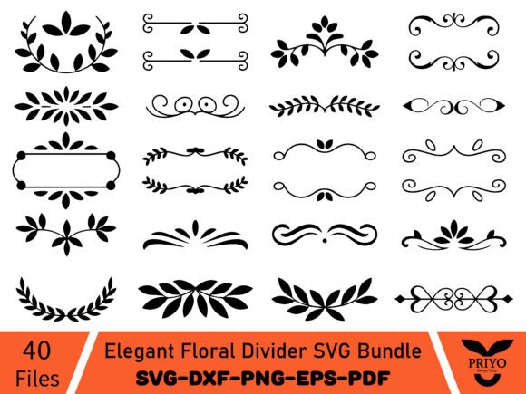 Elegant Floral Divider SVG Bundle
