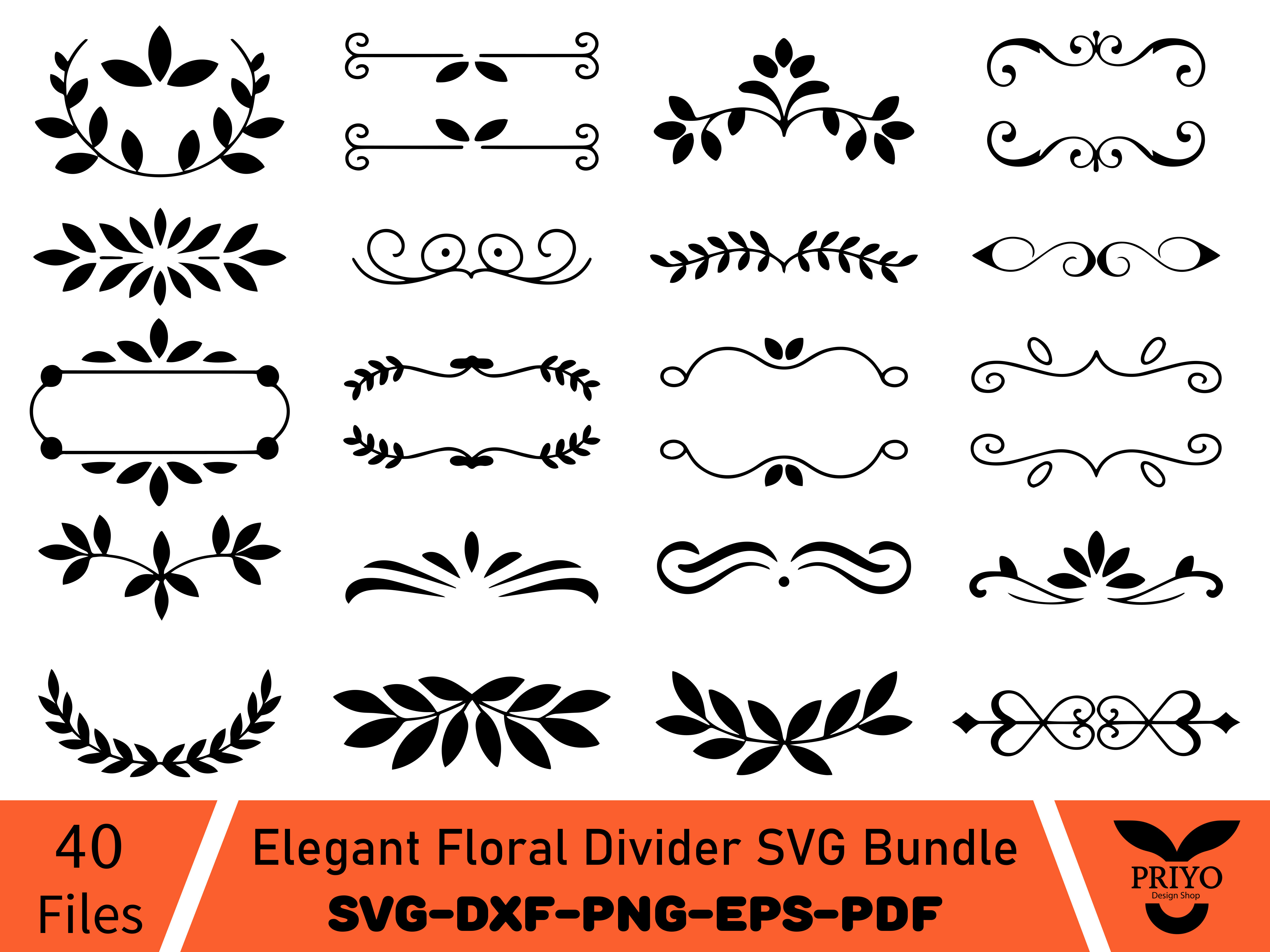 Elegant Floral Divider SVG Bundle