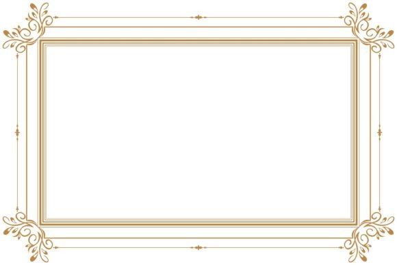 Elegant Swirls Gold Border Frame. 43