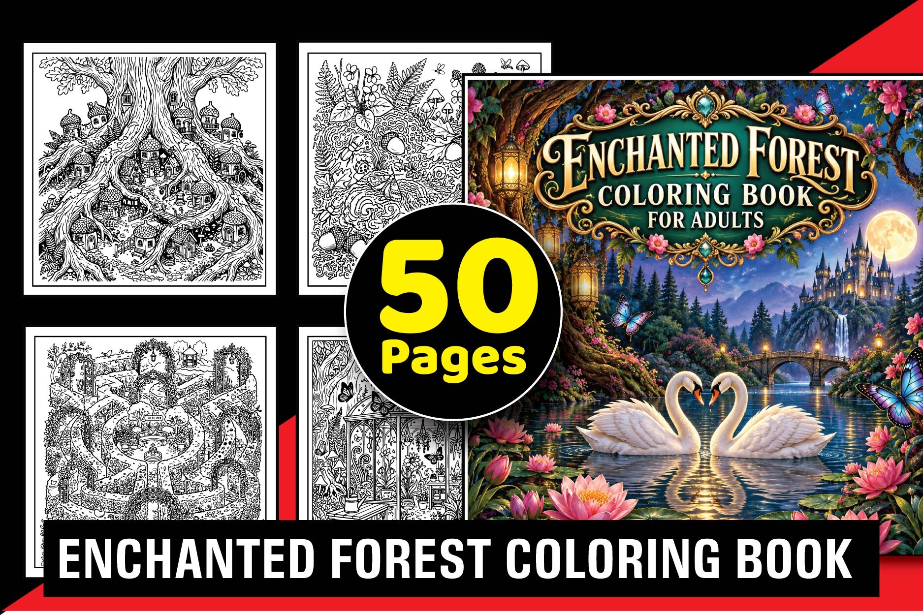 Enchanted Forest Coloring Book Bundle
