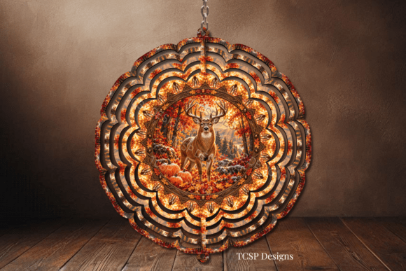 Fall Deer Wind Spinner