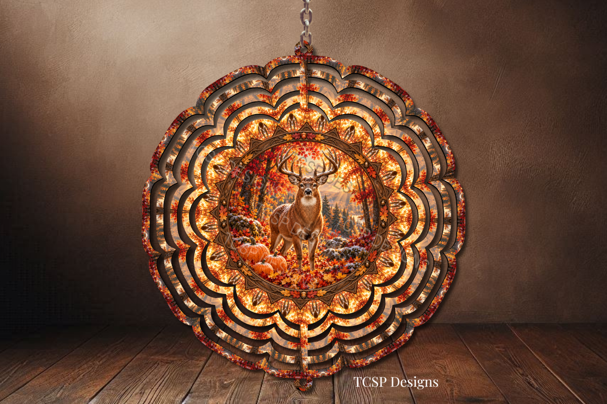 Fall Deer Wind Spinner