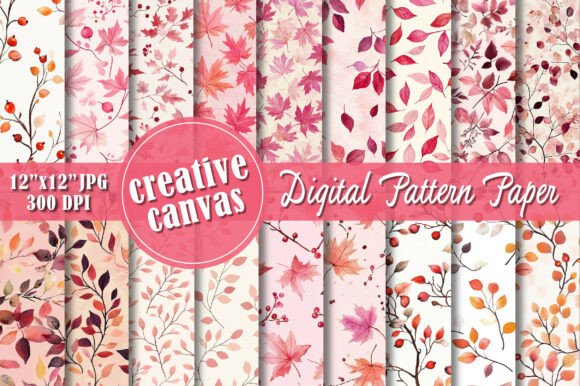 Fall Leaves Botanical Seamless Patterns