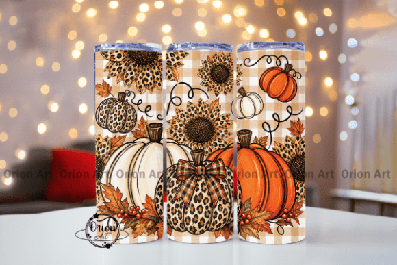 Fall Pumpkin Tumbler Wrap PNG