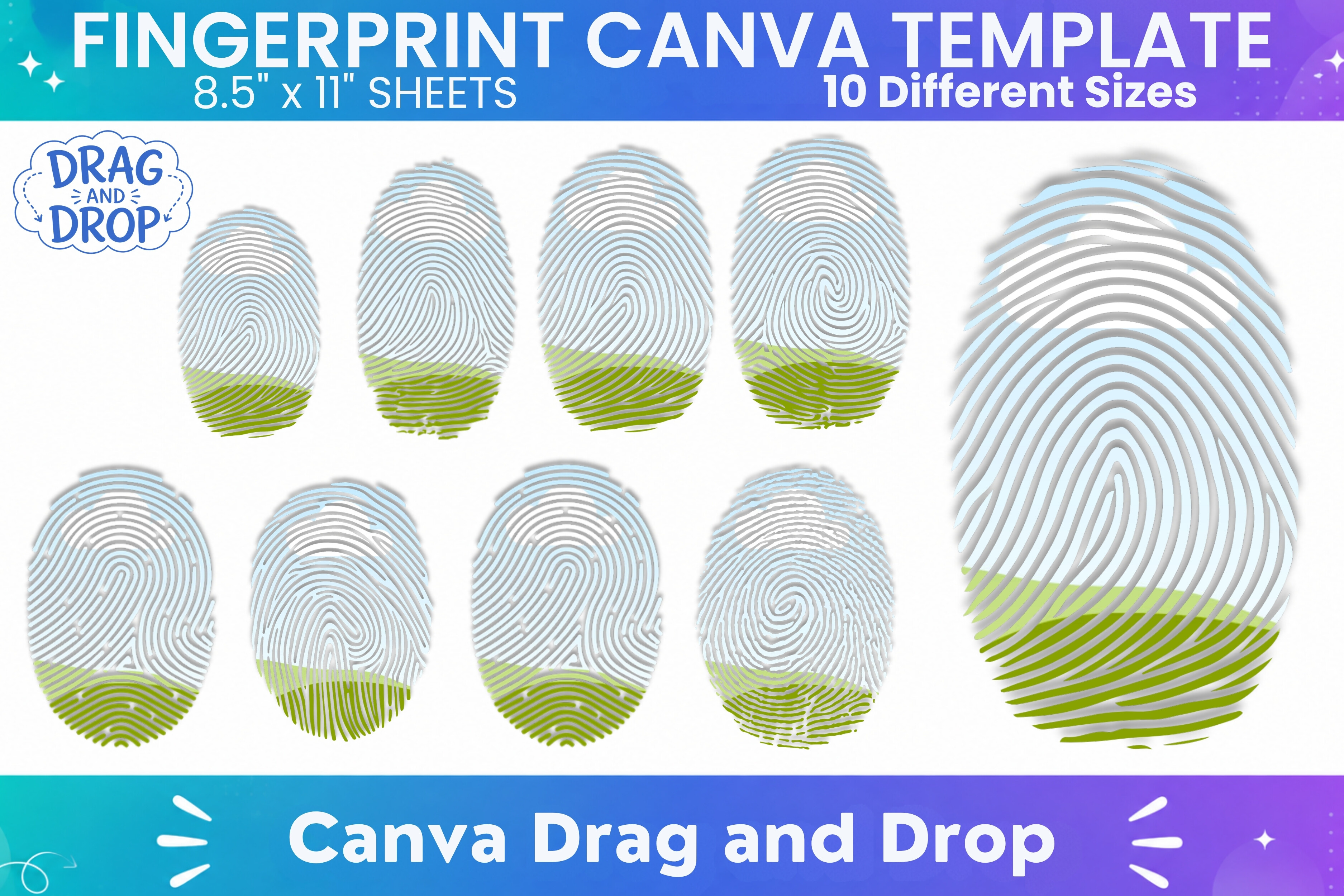 Fingerprint Canva Frame Template
