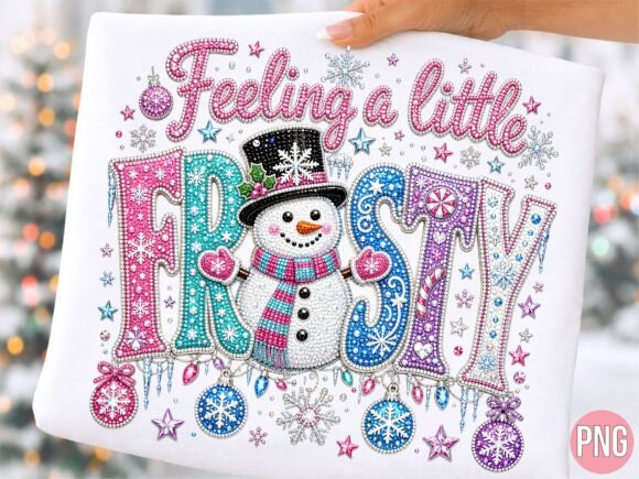 Frosty Rhinestone Christmas PNG Shirt