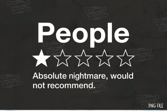 Funny Review People One Star Rating PNG Afbeelding T-shirt Designs Door Clipart Studio