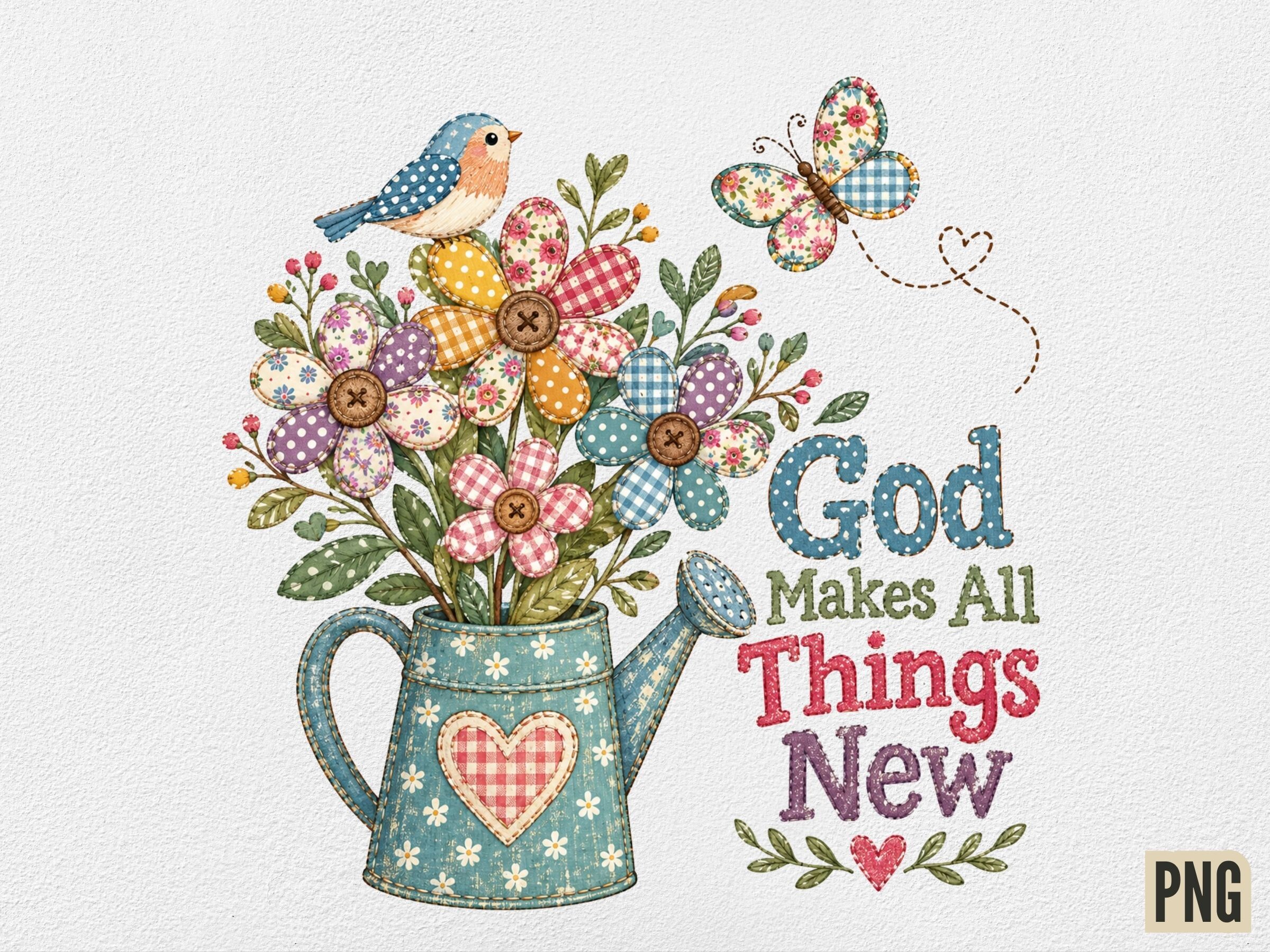 God Makes All Things New Floral PNG, Chr