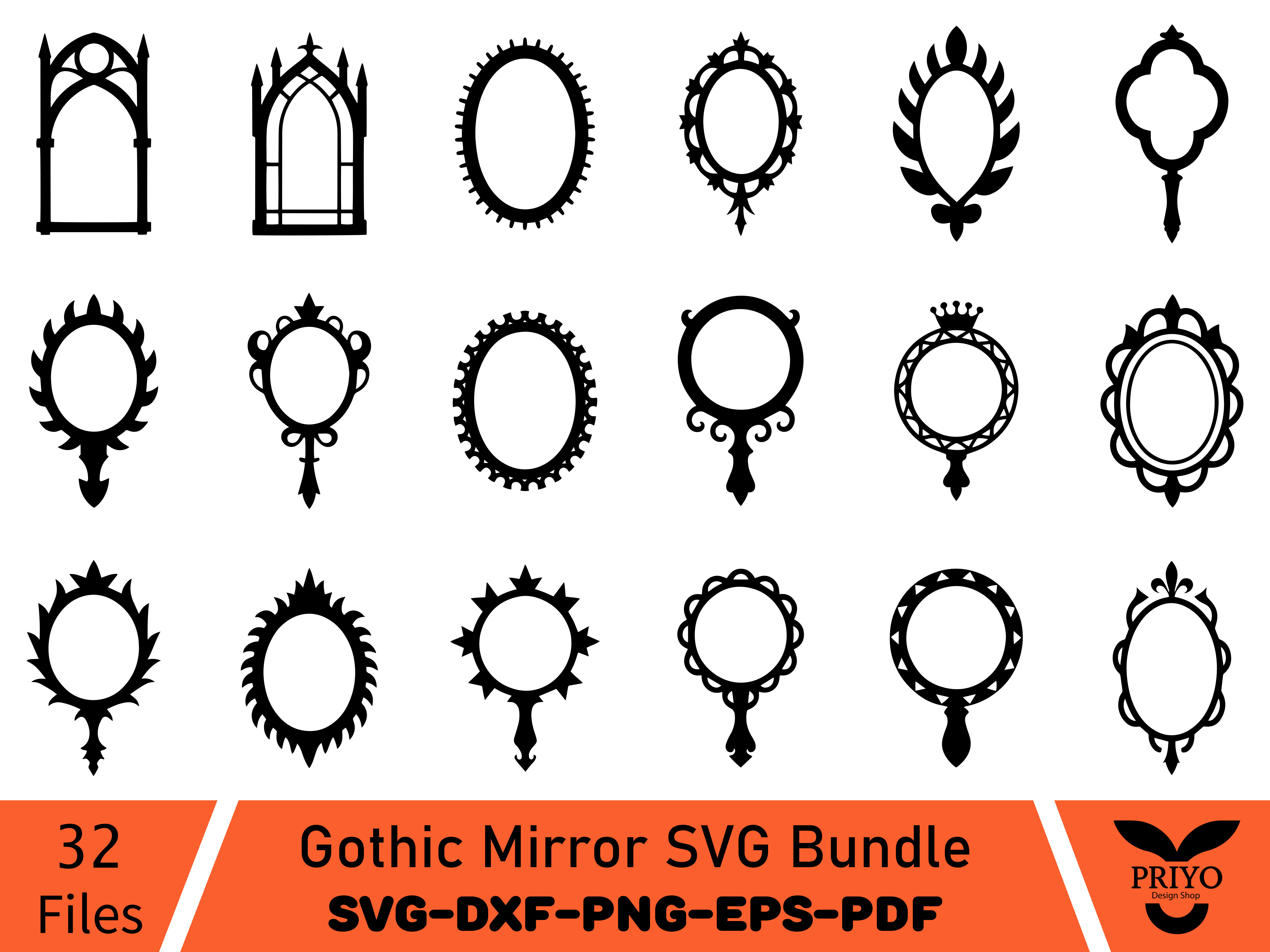 Gothic Mirror SVG Bundle, Spooky Mirror
