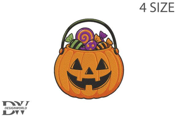 Halloween Candy Bucket Embroidery Design