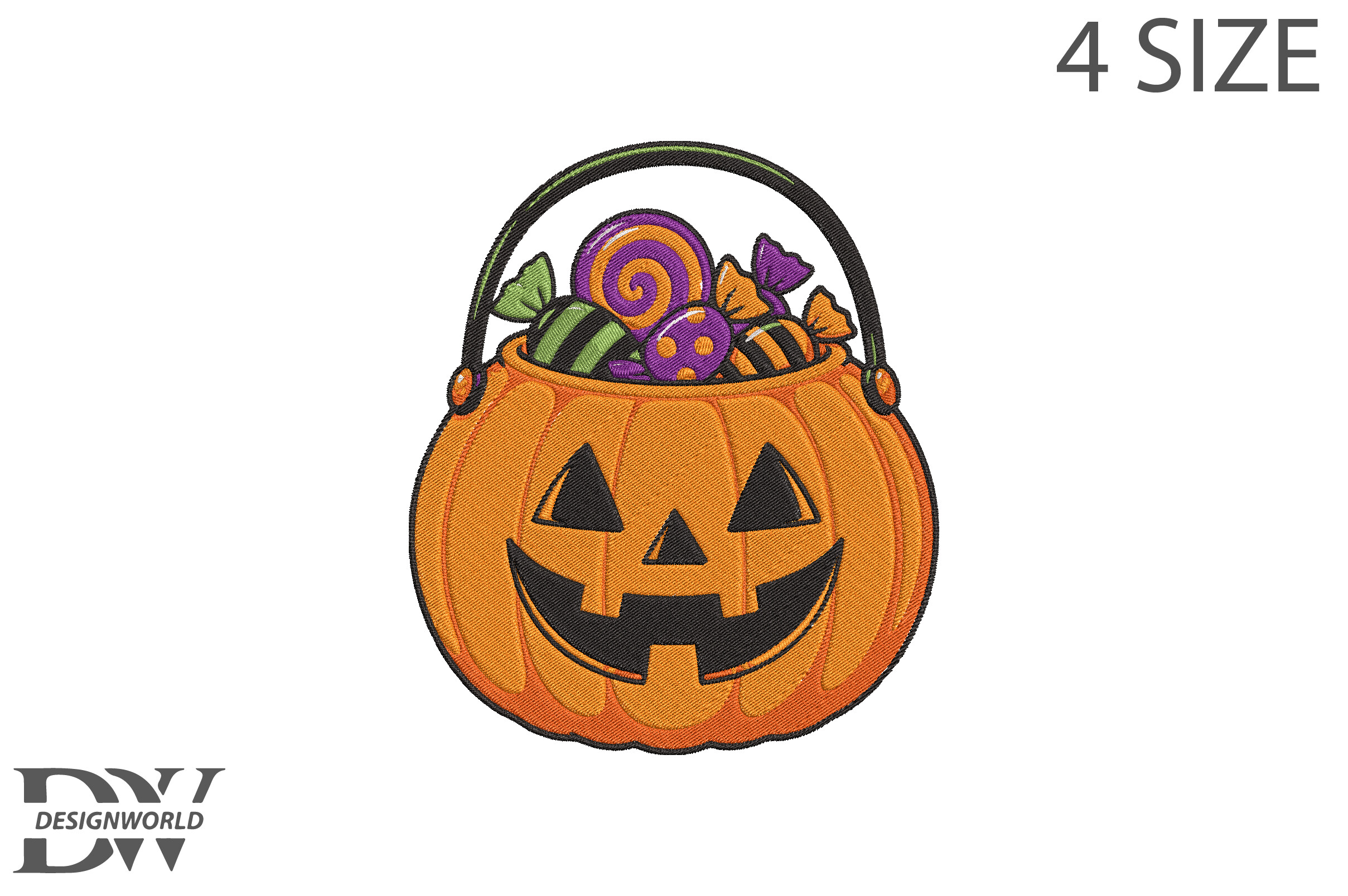 Halloween Candy Bucket Embroidery Design