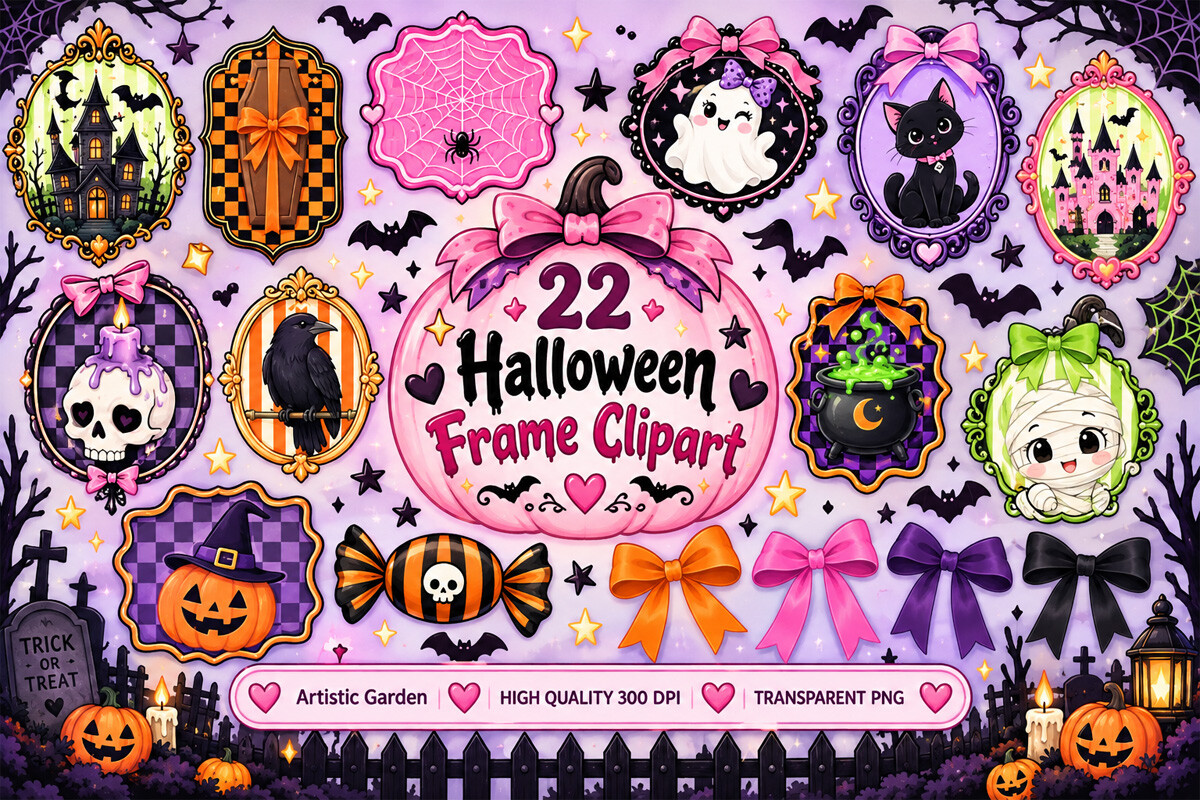 Halloween Frame Clipart Bundle