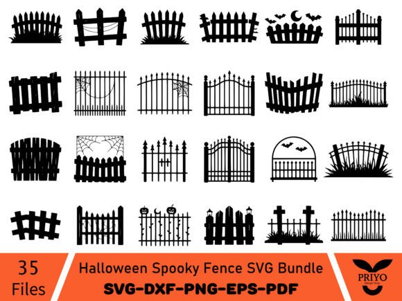 Halloween Spooky Fence SVG Bundle