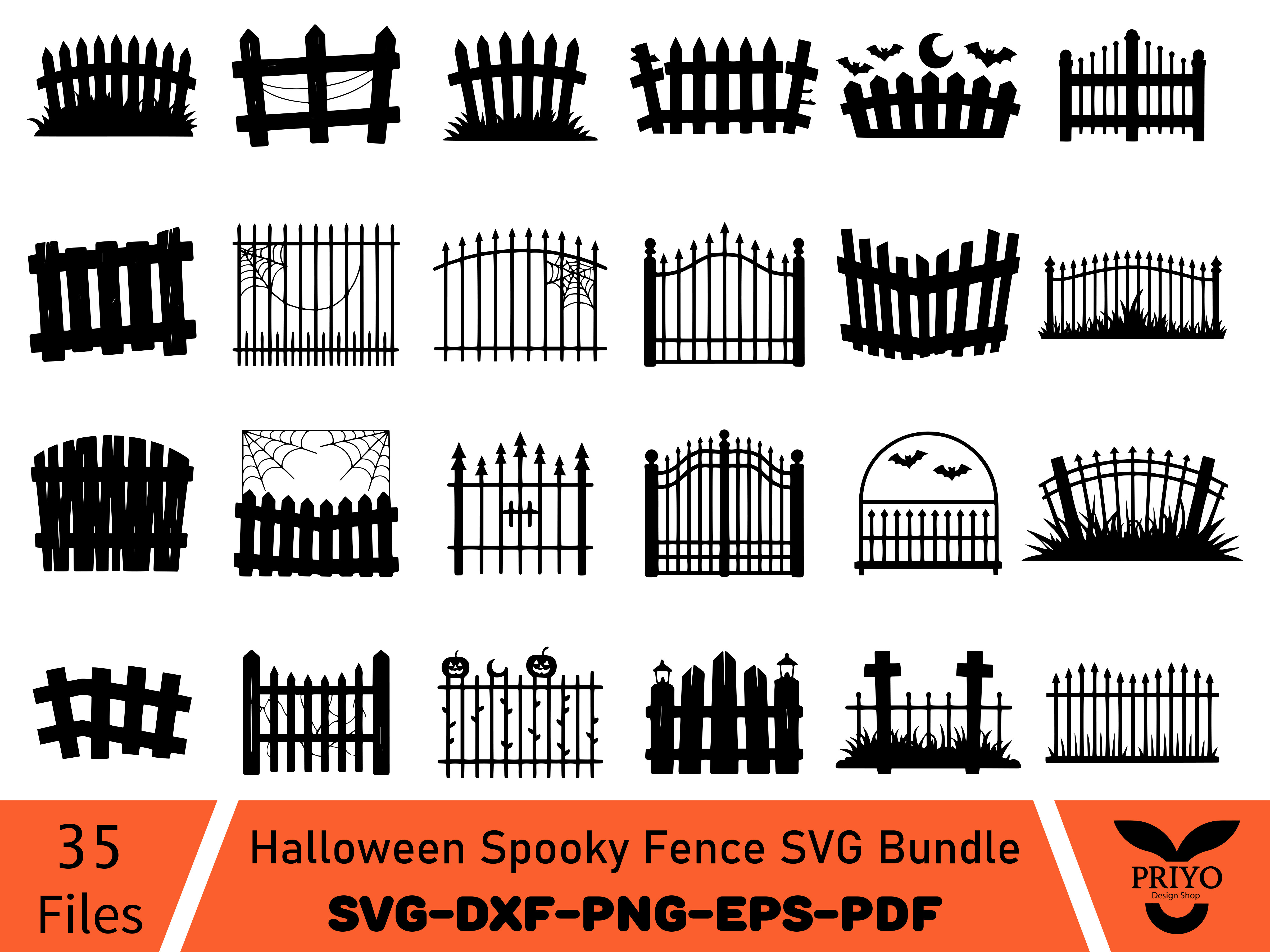 Halloween Spooky Fence SVG Bundle