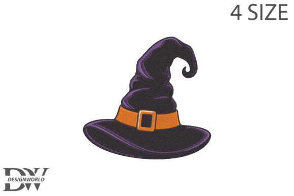 Halloween Witch Hat Embroidery Design