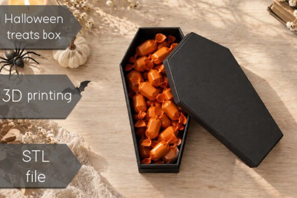 Halloween Coffin Treats Box STL – 3D Printable Candy Box File - Image 1