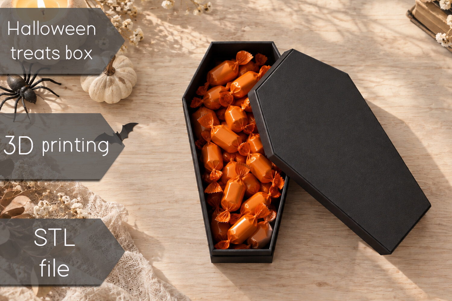 Halloween Coffin Treats Box STL – 3D Printable Candy Box File - Image 5