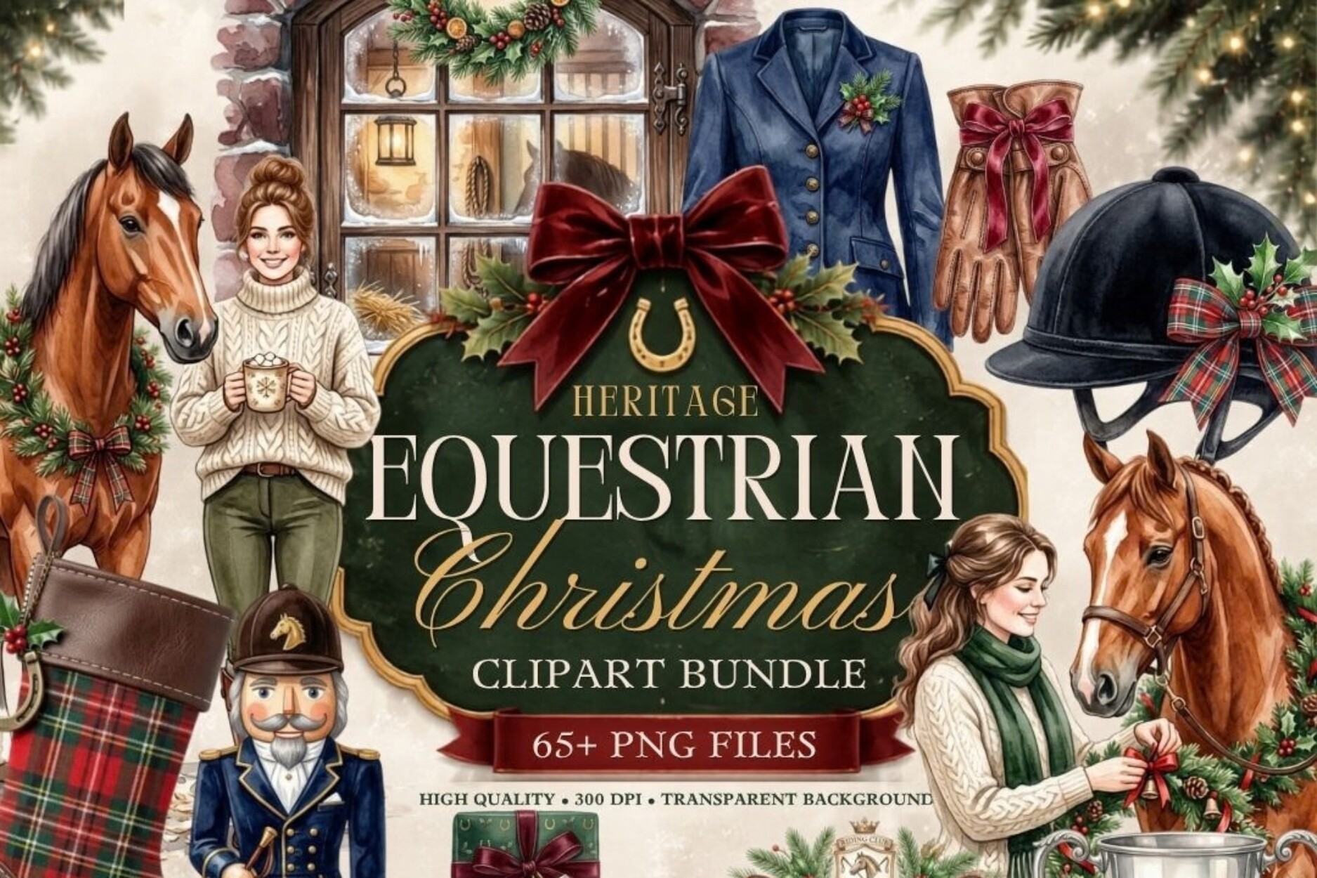 Heritage Equestrian Christmas Clipart