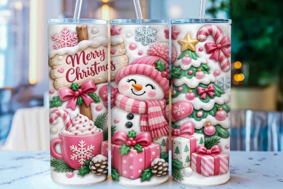 Inflated Snowman Christmas Tumbler Wrap