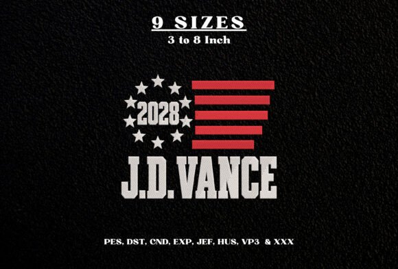 JD Vance 2028 Embroidery Design America