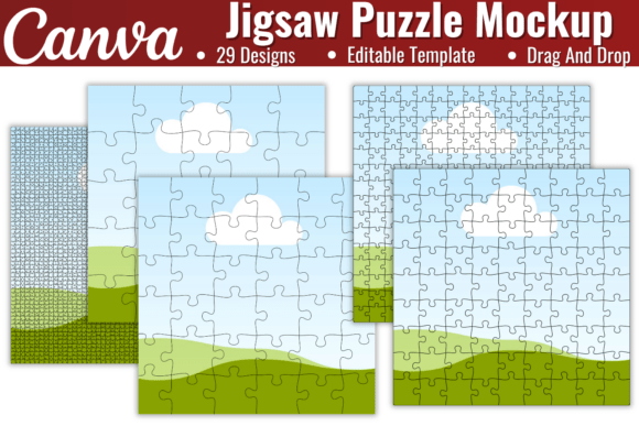 Jigsaw Puzzle Canva Frame Template