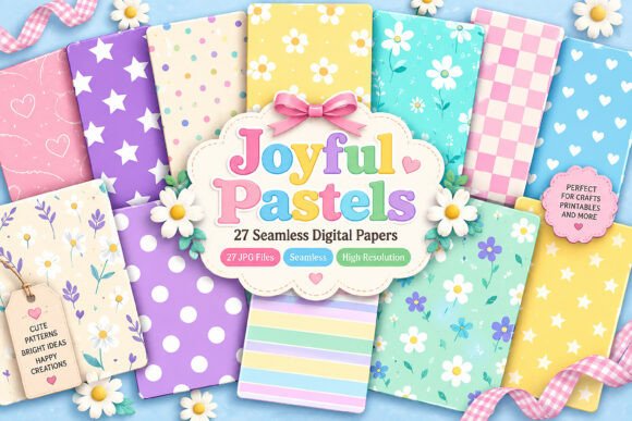 Joyful Pastels Digital Seamless Pattern