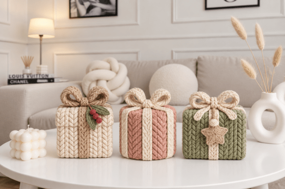 Knitted Christmas Gift Box STL Set – 3 Festive 3D Print Models - Image 2