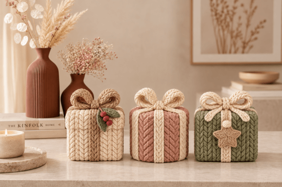 Knitted Christmas Gift Box STL Set – 3 Festive 3D Print Models - Image 4