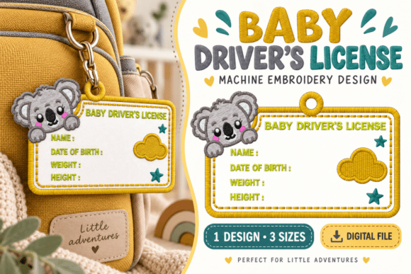 Koala Baby Driver License Embroidery
