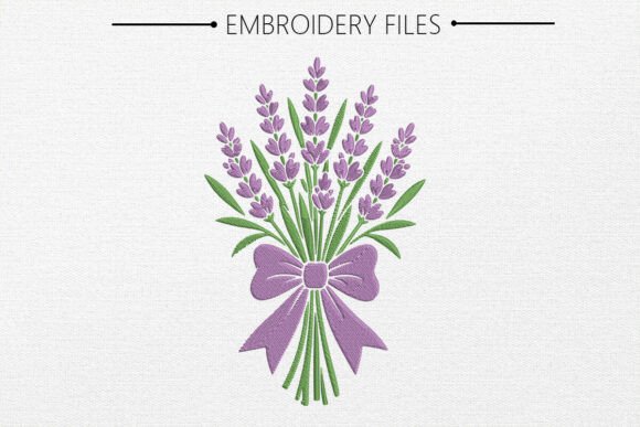 Lavender Bouquet Embroidery Design