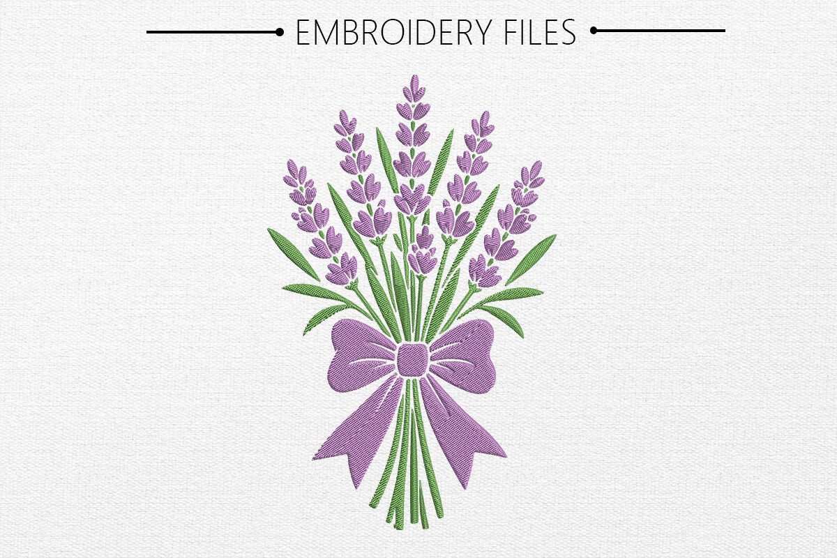 Lavender Bouquet Embroidery Design
